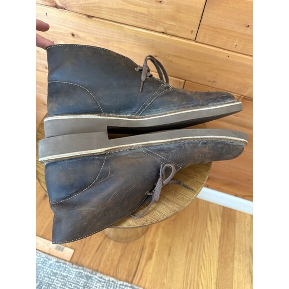 Clarks 15522 Brown Distressed Leather Chukka Boots Men's US 12 - Picture 5 of 9